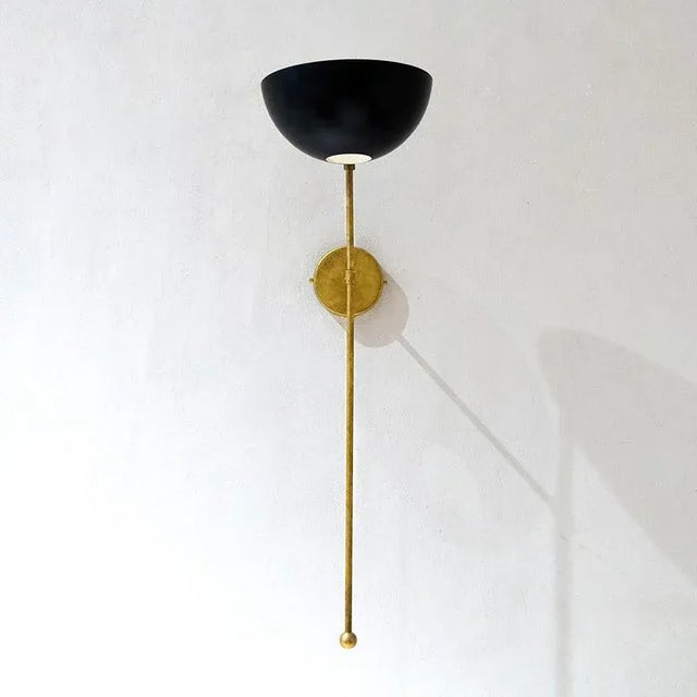Gold Italian Adjustable Wall Light in Brass For Sale - Image 8 of 9