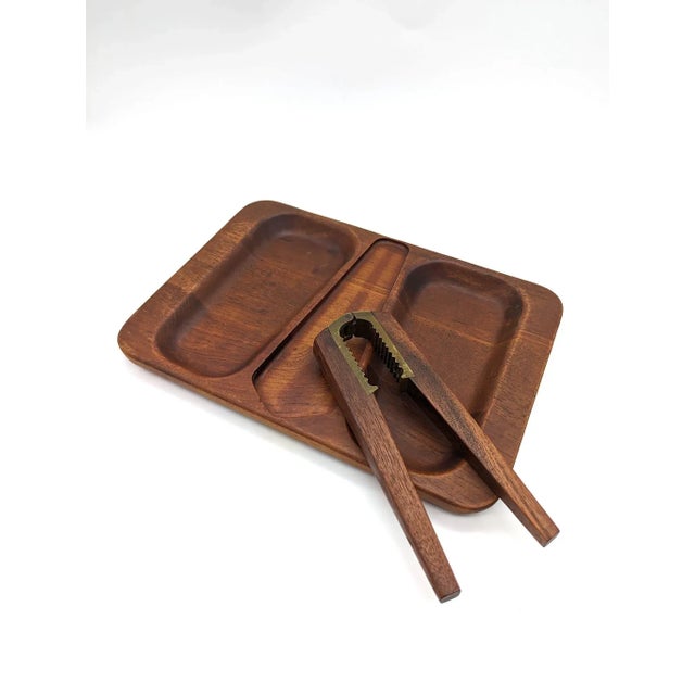 1960s Flemming Digsmed Teak Wood Partitioned Platter and Nutcracker For Sale - Image 12 of 12