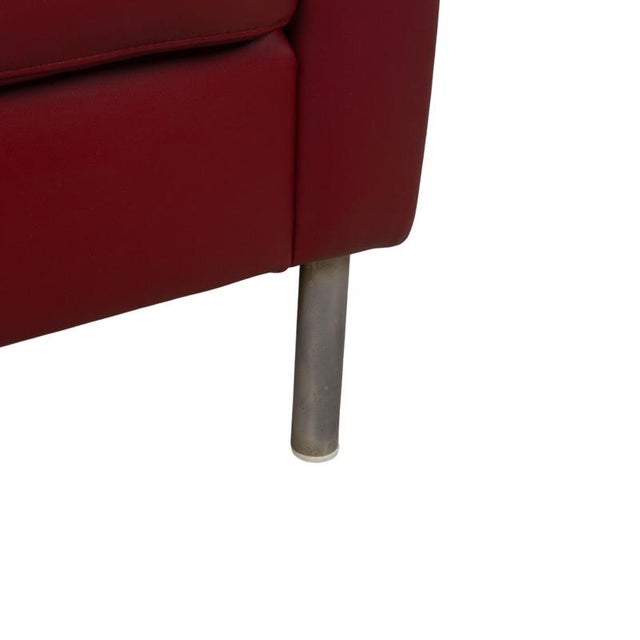 Leather Armchair Red Bordeaux by Ewald Schillig For Sale - Image 3 of 14