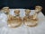Jeannette Glass Vintage 1950's Floragold Double Candlesticks - a Pair For Sale - Image 4 of 13