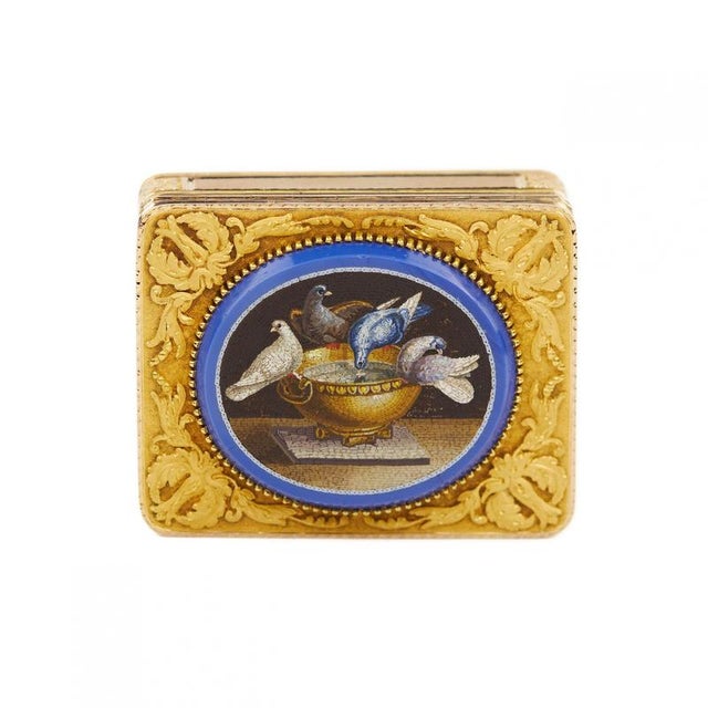 Musical Snuffbox with Micromosaic Pliny's Doves, 1819 For Sale - Image 9 of 10