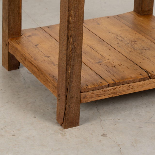 Late 19th Century Hungarian Rustic Pine Side Table With Lower Shelf For Sale - Image 10 of 14