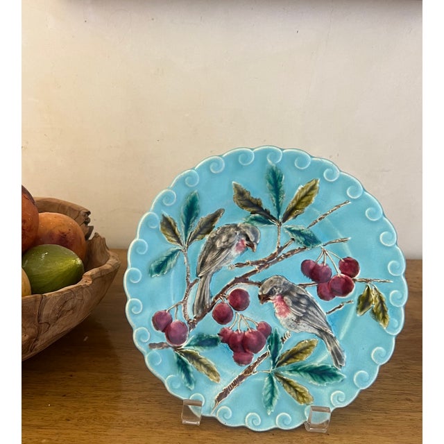 Victorian 19th Century Sarreguemines Majolica Plate For Sale - Image 3 of 8