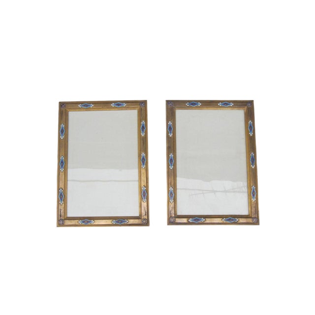 Napoleon Iii Cloisonne Enamel and Gilt Bronze Frames, Set of 2 For Sale
