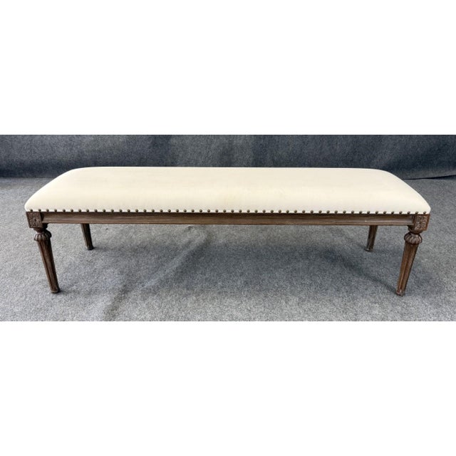 This Restoration Hardware Maison Collection end-of-bed bench reflects late 18th-century French design with its clean...