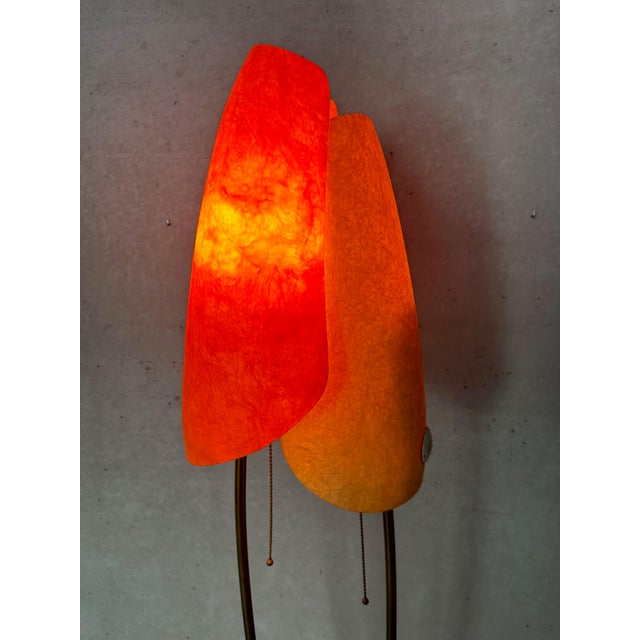 Orange Vintage Fiberglass Floor Lamp by Carl Auböck, 1950s For Sale - Image 8 of 14