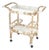 Selena 34.5 in. W Rectangular Rattan 2 Tier Mobile Removeable Top Bar Cart with Bottle Holders, Smooth White For Sale