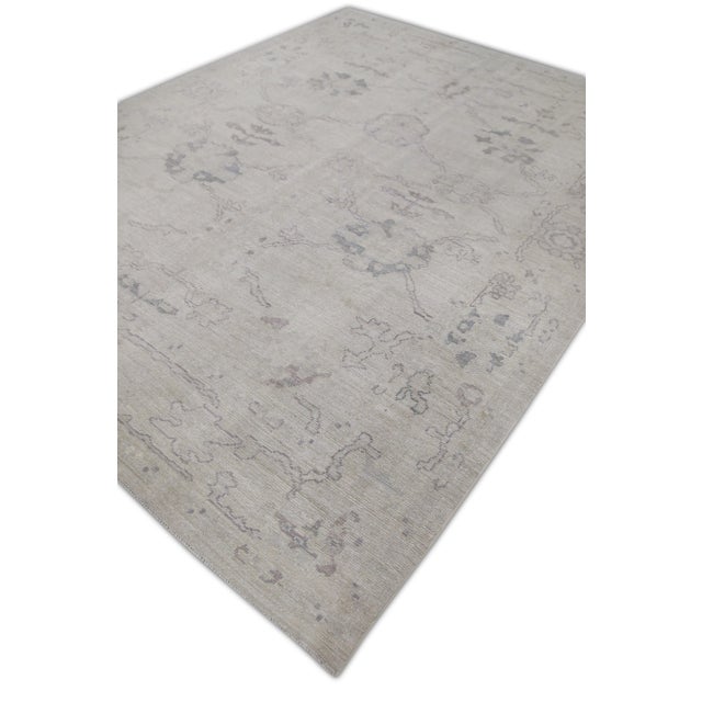 Early 21st Century Early 21st Century Gray & Beige Handwoven Turkish Oushak Rug 8'3" X 10'9" For Sale - Image 5 of 7