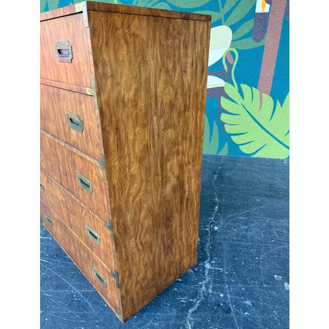 Wood Hollywood Regency Dixie Campaigner Tallboy For Sale - Image 7 of 13