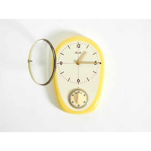 Glass Mid-Century Modern Wall Clock by Mauthe with Glazed Ceramic Case, 1950s For Sale - Image 7 of 18