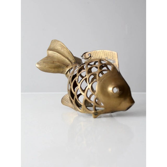 Mid-Century Brass Fish Figurine For Sale - Image 4 of 10