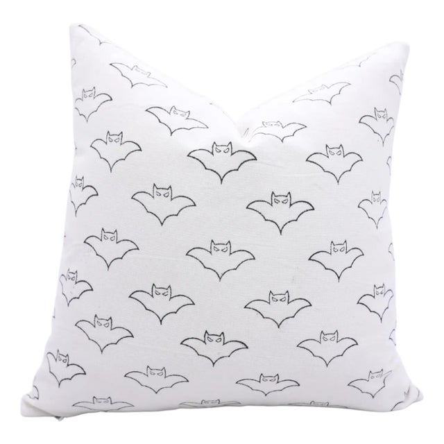 Fabdivine Haunted Harvest Vibes Spooky Elegance Handmade Block Print Pillow Covers for Fall Size-24x24 For Sale