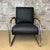 Metal Tubax Armchair in Black Faux Leather For Sale - Image 7 of 17