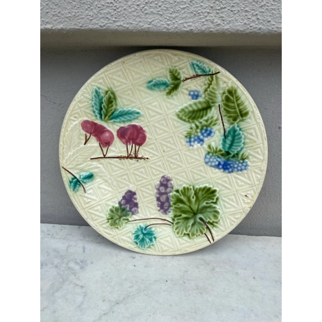 Late 19th Century French Majolica Pink Flowers Salins, Circa 1890 For Sale - Image 5 of 8