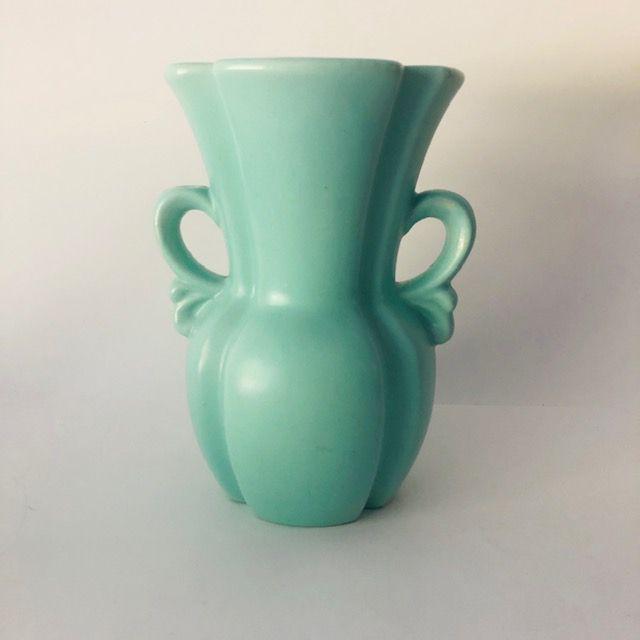 Vintage Turquoise / Aqua Color Pottery Flower Vase Chairish