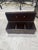 Wood Antique Floral Pyrography Wood /Brass Box 7x8x19 For Sale - Image 7 of 9