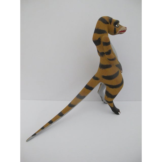 Alebrije Carved Wood MeerKat Tiger Hybrid Animal Oaxaca Mexico Folk Art Figurine For Sale - Image 9 of 12