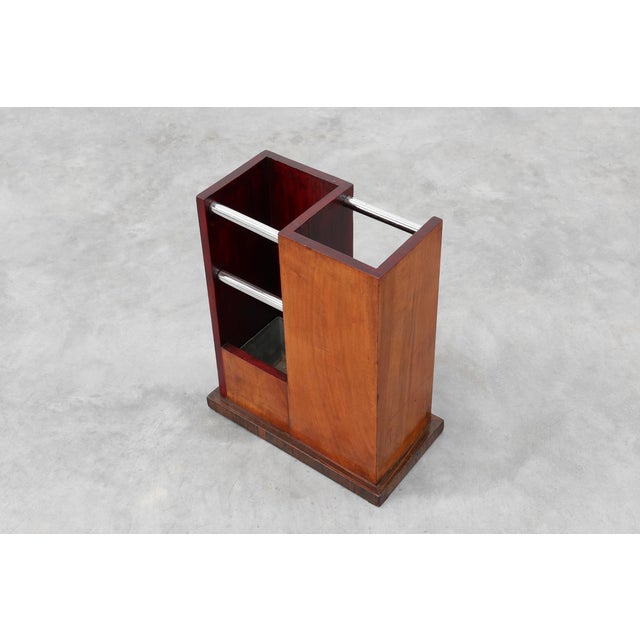 Art Deco Early Umbrella Stand in Wood and Metal, France, 1910s For Sale - Image 6 of 12