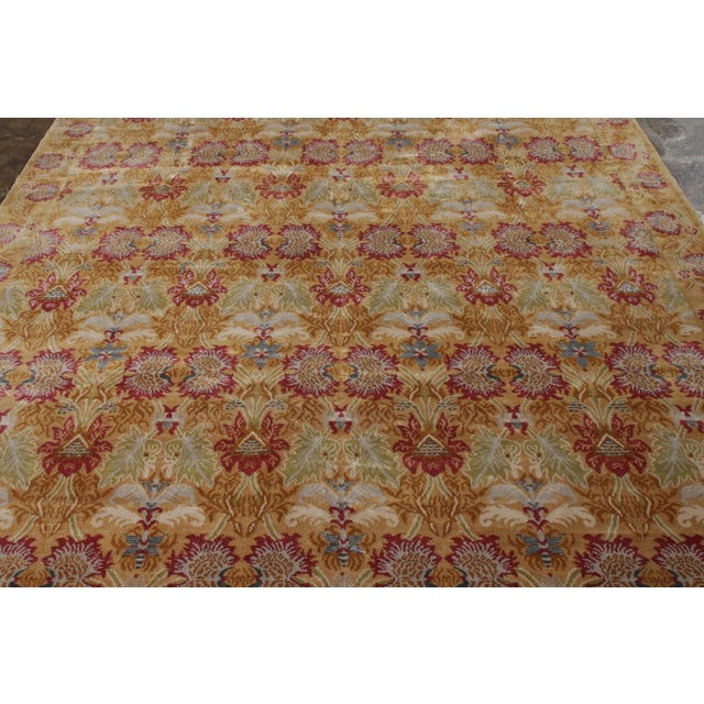 Rug & Kilim Rug & Kilim’s European Style Rug in Gold and Red All Over Floral Pattern For Sale - Image 4 of 7