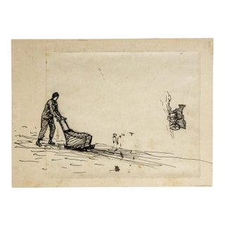 Alphonse Stengelin, Figure, Ink on Paper, Early 20th Century For Sale