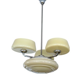 Art Deco Pendant Light in Glass, 1930s For Sale