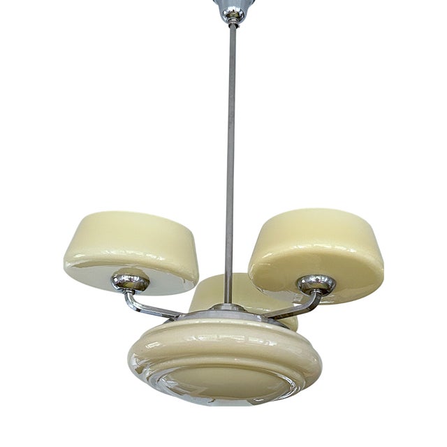 Art Deco Pendant Light in Glass, 1930s For Sale