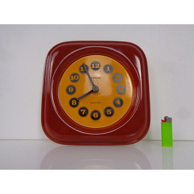 1970s Pop Art Ceramic Cat Wall Clock from Kienzle, Germany, 1970s For Sale - Image 5 of 18