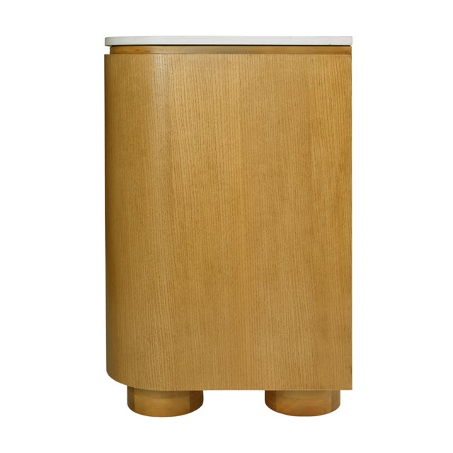 Brown Genoa 60. in. W Rectangular Wood & Quartz 4 Drawer Double Sink Bathroom Vanity, Light Oak For Sale - Image 8 of 11