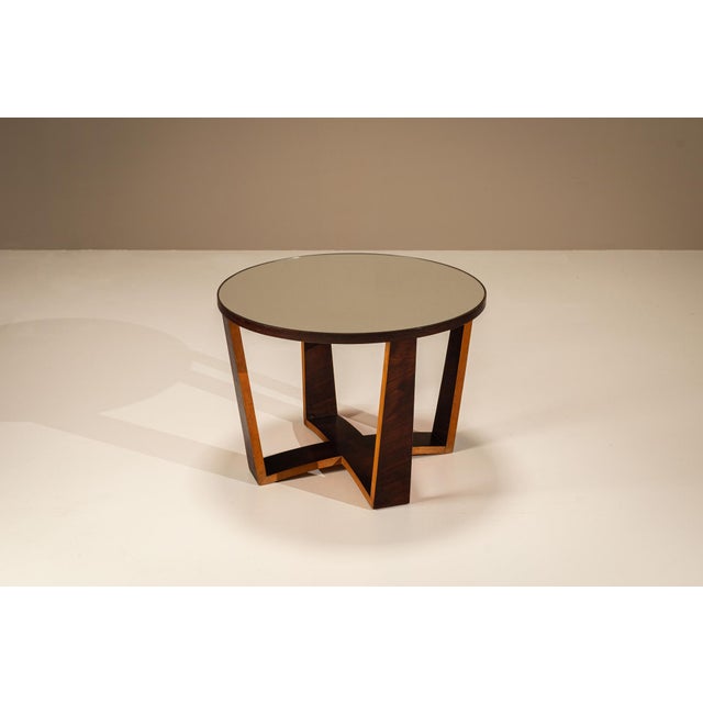 Italian Side Table with Mirrored Top and Geometrical Legs, 1940s For Sale - Image 13 of 13