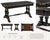 Late 19th / Early 20th Century French Country Solid Wood Trestle Console Table Rich with architectural detail and...