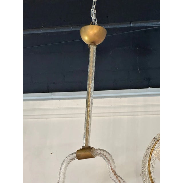 Traditional Vintage Italian Murano Glass Leaf Pendant For Sale - Image 3 of 6