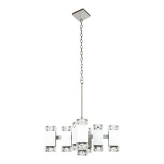 Brushed Aluminum Chandelier in the Style of Kalmar For Sale