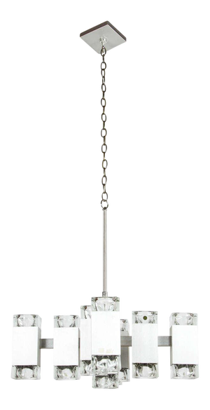 Brushed Aluminum Chandelier in the Style of Kalmar