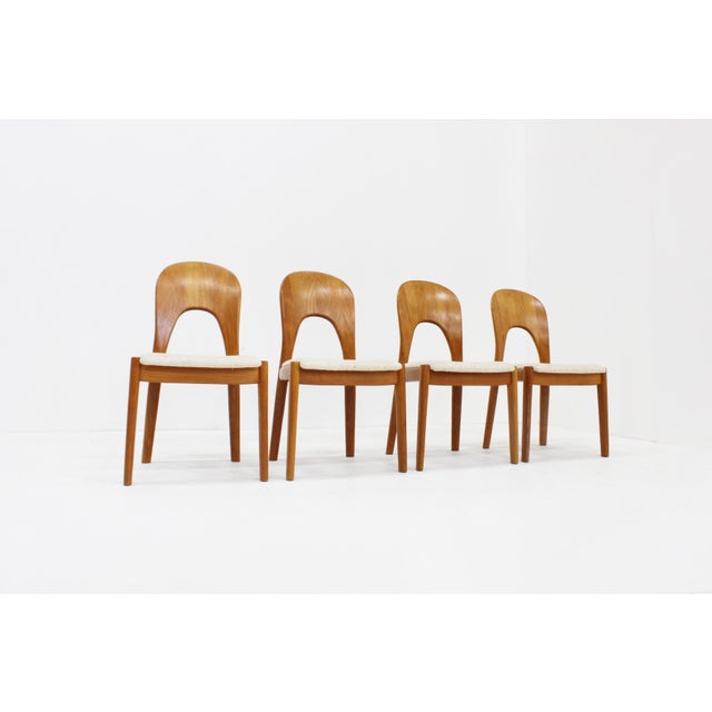 Vintage Danish solid teak dining room chairs designed by Niels Koefoed for Koefoed´s Hornslet in the 1960s. High quality...