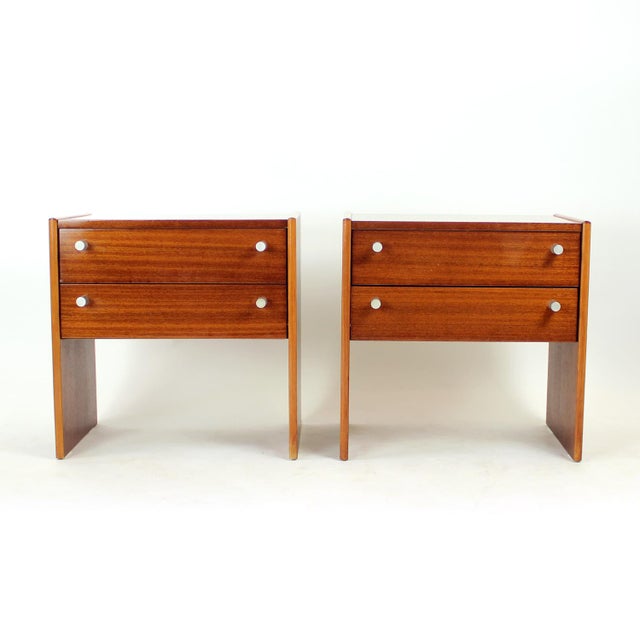 Square Bedside Tables in Mahogany, Czechoslovakia, 1970s, Set of 2 For Sale - Image 14 of 14