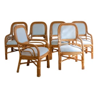 Vintage Rattan Chairs, 1970s, Set of 6 For Sale