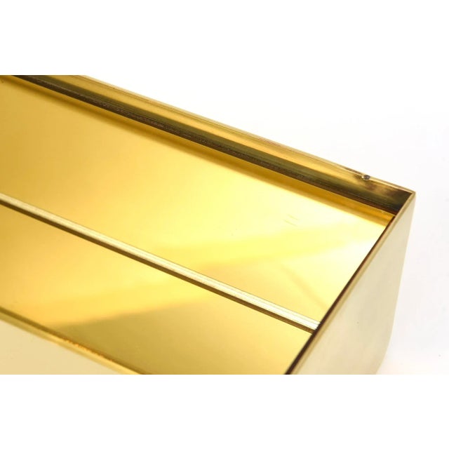 Vintage Rare Casa Bella Monumental Brass, Mirrored and Thick Lucite Two Part Box Italy For Sale - Image 11 of 12