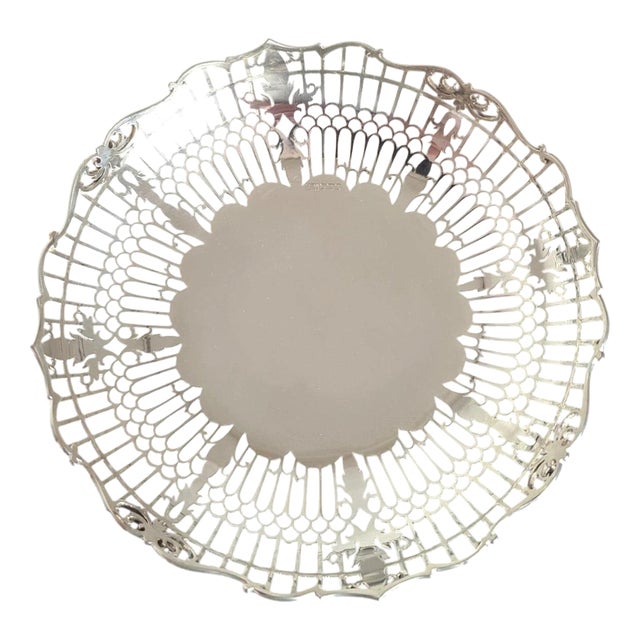 Mid-Century Sterling Silver Pierced Pedestal Bowl from Viners LTD, Sheffield, 1962 For Sale