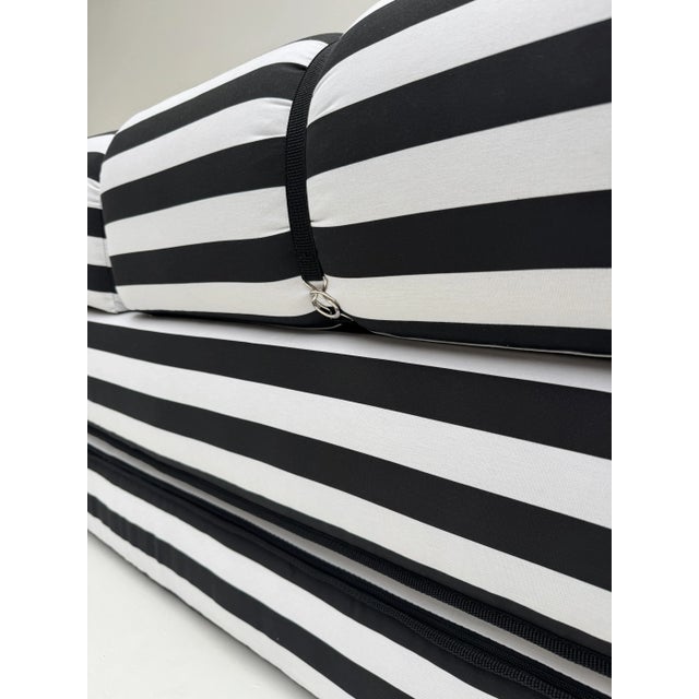 Textile Vintage Black and White Striped Sofa Bed, 1980 For Sale - Image 7 of 10