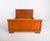 This is a Portuguese wooden bed frame from the 1950s, showcasing the simplicity and elegance of mid-century design....