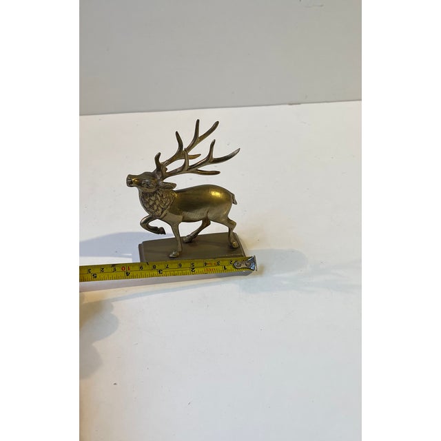 Metal Vintage Brass Deer Figurine, 1980s For Sale - Image 7 of 9