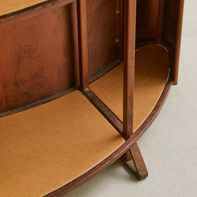 Italian Vintage Custom Italian Metal Bar Cabinet with Blush Marble Top For Sale - Image 3 of 18