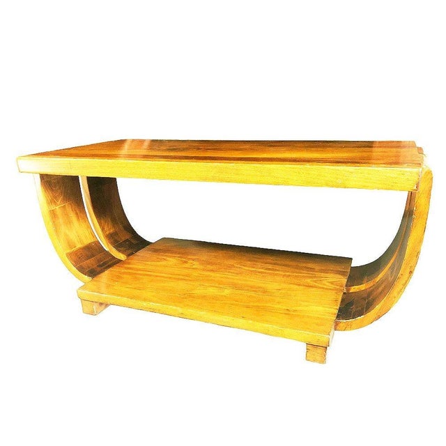 1930s Blond Geometric Art Deco Side & Coffee Table Attributed to Gilbert Rohde for Brown Saltman For Sale - Image 10 of 15