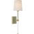 Metal Julie Neill for Visual Comfort Signature Lucia 21" Cordless Sconce in Celadon and Crystal with Linen Shade For Sale - Image 7 of 14
