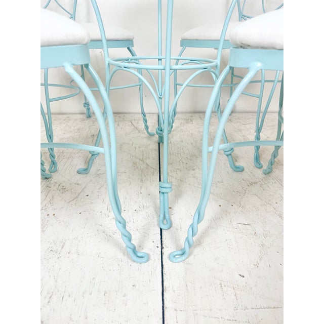Wrought Iron Nautilus Shell Dining Set- Table and 4 Chairs For Sale - Image 9 of 12