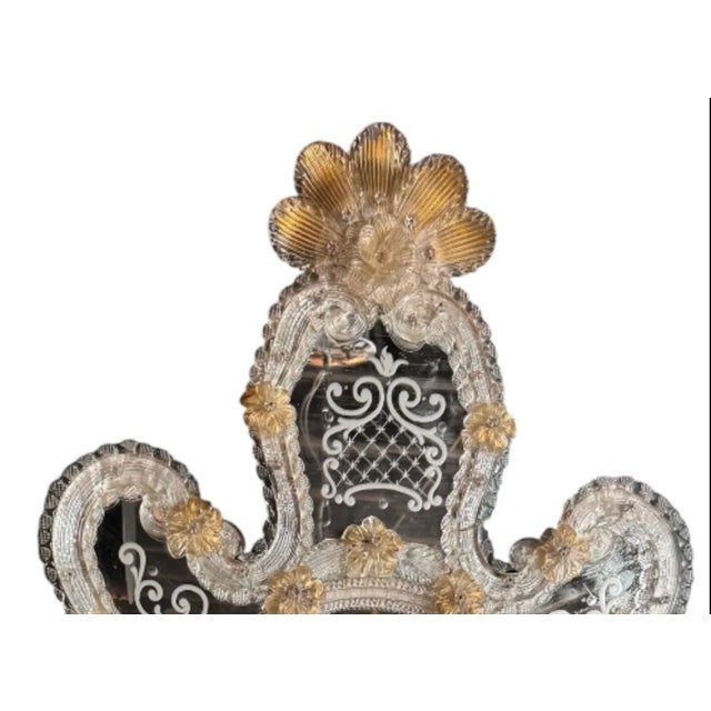 Early 20th Century Venetian Murano Art Glass Girandole Mirror For Sale - Image 12 of 15