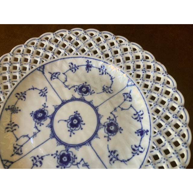 1970s 1970s Royal Copenhagen Blue Fluted Full Lace Plate 1098 For Sale - Image 5 of 8