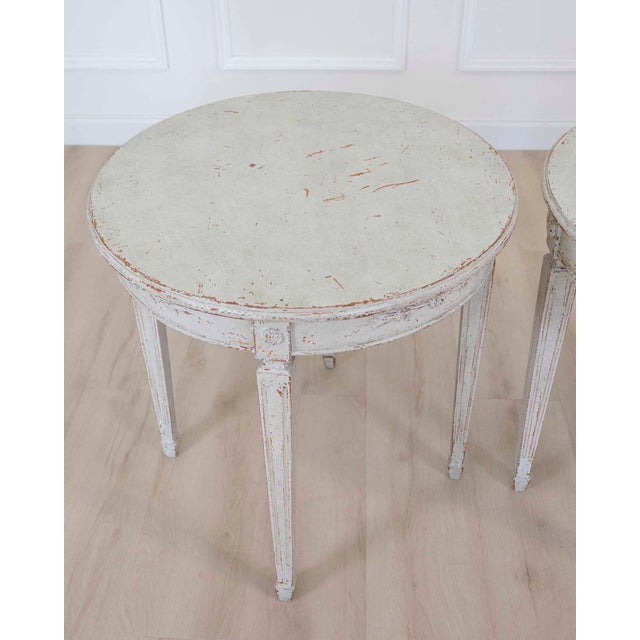 Pair of Swedish 20th Century Carved Round Tables For Sale - Image 4 of 10