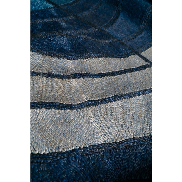 Contemporary Jiko II (Deep Sea) Rug by Kelechi Ejikeme for Swallo Studio For Sale - Image 3 of 11
