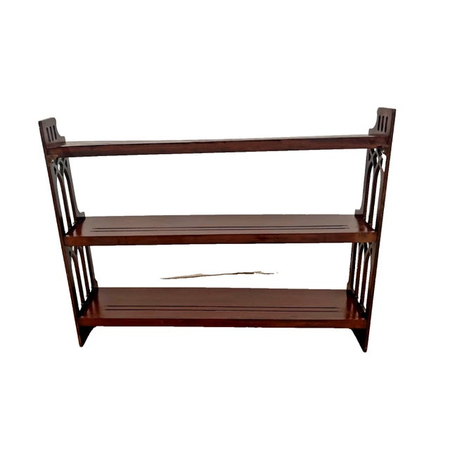 Early 20th Century Antique Mahogany Plate Shelf Small Book Display Free Standing or Wall Mount For Sale - Image 5 of 10